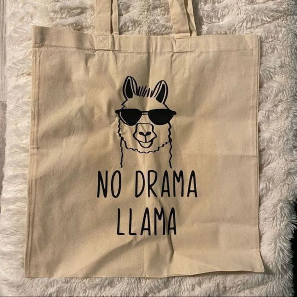 No Drama Llama Canvas Tote Bag
